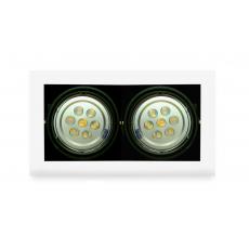 (二聯嵌)高演色Ra85日本”Nichia”LED 1Wx7白色烤漆/崁孔：165x165mm 